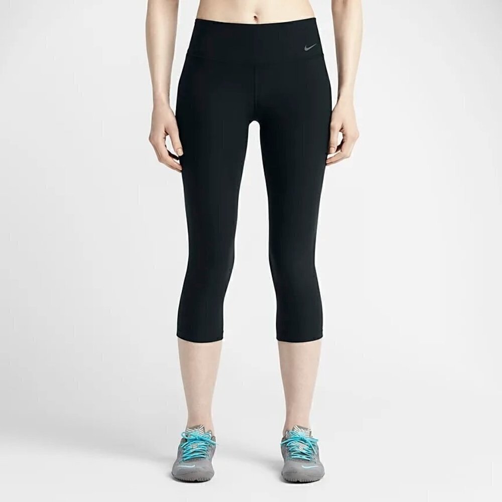 Nike Black Legend 2.0 Crop Poly Athletic Leggings XS